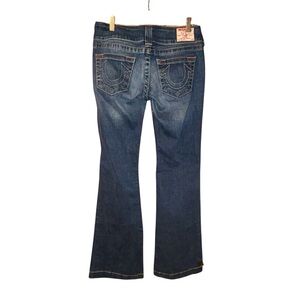 True Religion Emma Flare Jeans Dark Wash Stretch Denim USA Made Women’s Size 29